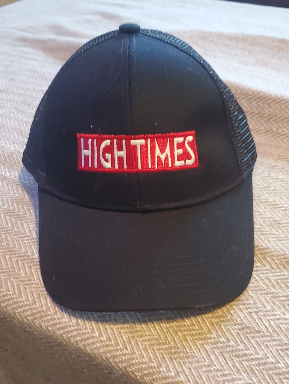 Port Authority Black Cap with Red 'HIGH TIMES' Patch